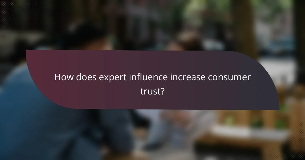 How does expert influence increase consumer trust?