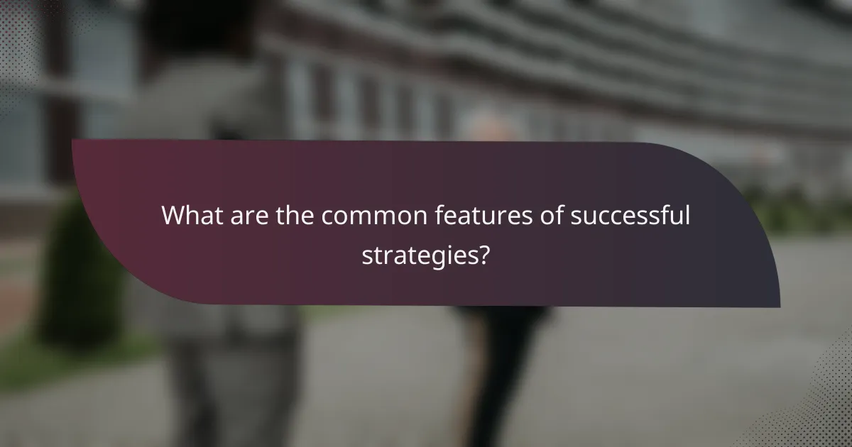 What are the common features of successful strategies?