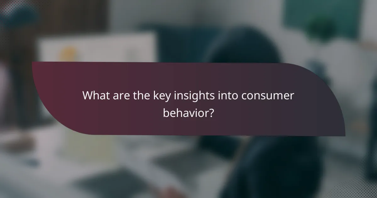 What are the key insights into consumer behavior?